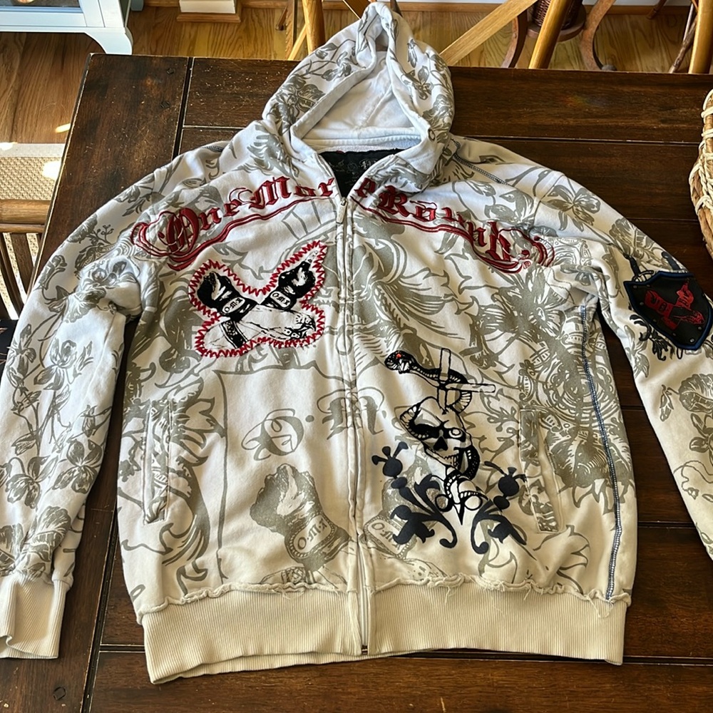 one more round white boxing hoodie